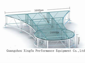 China Aangepast Duidelijk Antislip Acrylglasstadium Waterdichte Platformas fabriek